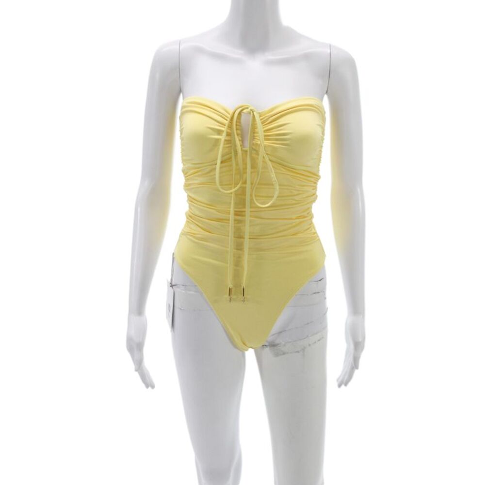 De Rococo Womens One Piece Swimsuit Yellow Size S